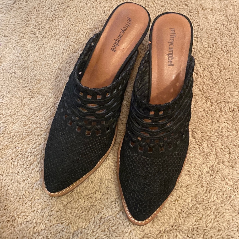 Jeffrey Campbell Textured Suede Pointed Mules